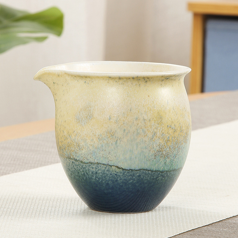 Set de ceai ceramic în stil japonez, cu filtr, set Kung Fu pentru ceai, cană pentru împărțire ceai, design retro luxos