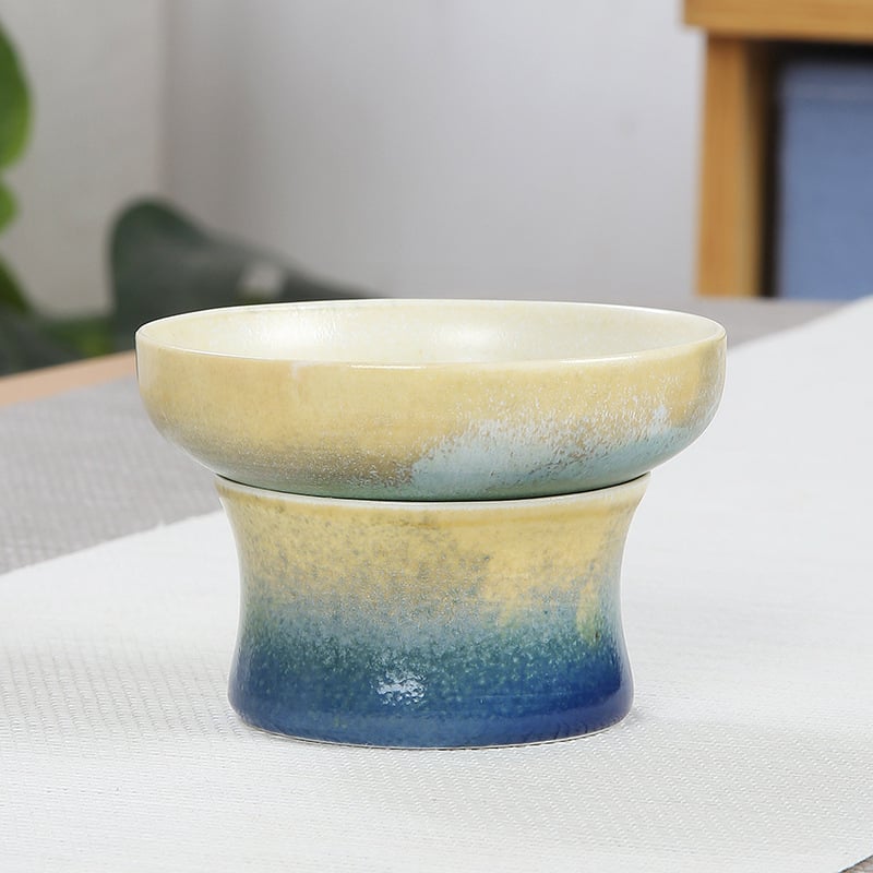 Set de ceai ceramic în stil japonez, cu filtr, set Kung Fu pentru ceai, cană pentru împărțire ceai, design retro luxos