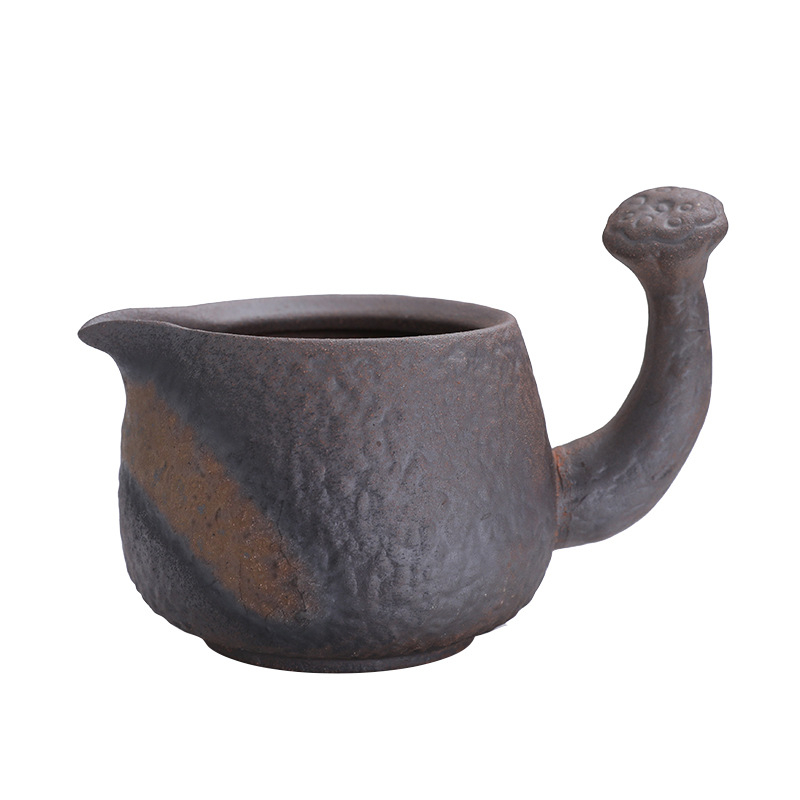 Ceainic ceramic cu glazură de fier placată cu aur, ceai cu separator și tavă de ceai, ardere pe lemn, accesorii pentru setul de ceai