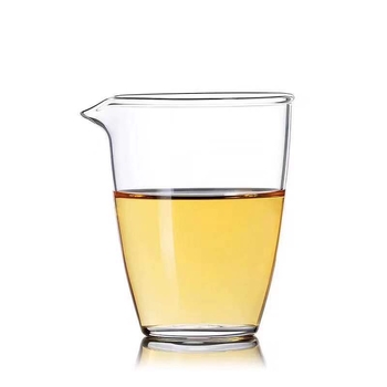 Set de ceai din sticlă borosilicat transparent pentru uz casnic, include recipient pentru repartizarea ceaiului, serviciu de ceai și căni cu gură ascuțită