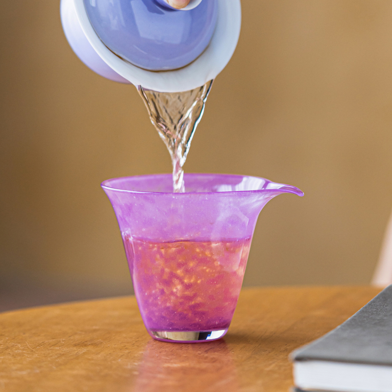 Set Gongfu de ceai din sticlă cu bule, rezistent la temperaturi înalte, ceașcă de distribuție echitabilă, separator de ceai și tavă de ceai