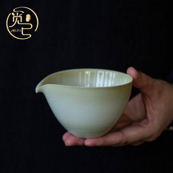 Set Gongfu de ceai în stil japonez, din cenușă de plante, cu gradient retro, pentru uz casnic — ceașcă de distribuție, ceainic și cești de servire
