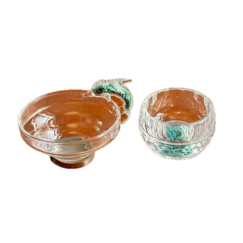 Ceainic din sticlă turcoaz cristal, delfin, sită de ceai și separator cu foi de aur, ornament pentru ceai, set de ceai, stil lux lejer