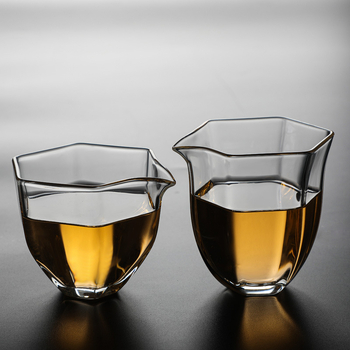 Pahar hexagonal din sticlă rezistentă la căldură, distribuitor de ceai – accesoriu transparent pentru setul de ceai