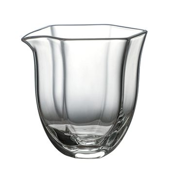 Pahar hexagonal din sticlă rezistentă la căldură, distribuitor de ceai – accesoriu transparent pentru setul de ceai