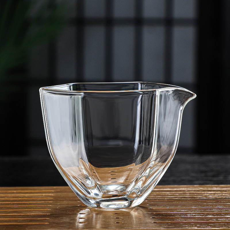 Pahar hexagonal din sticlă rezistentă la căldură, distribuitor de ceai – accesoriu transparent pentru setul de ceai
