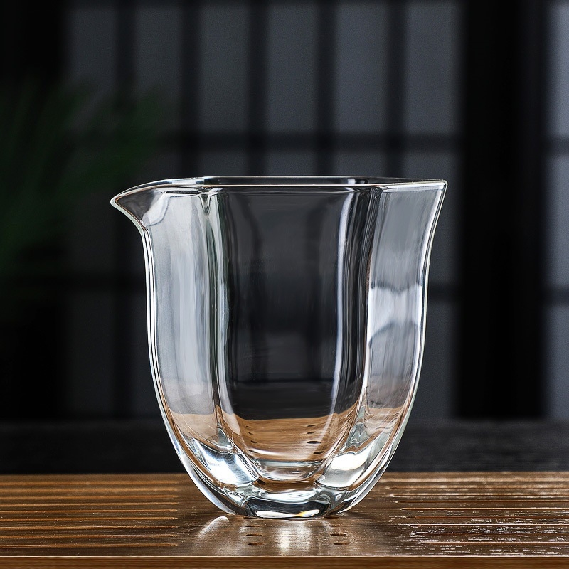 Pahar hexagonal din sticlă rezistentă la căldură, distribuitor de ceai – accesoriu transparent pentru setul de ceai
