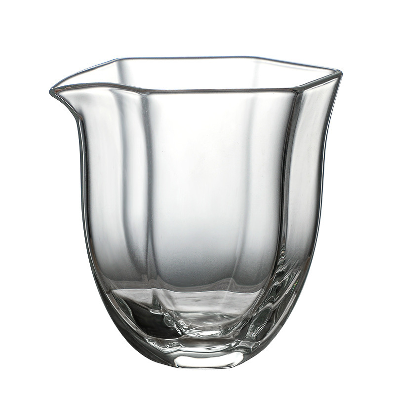 Pahar hexagonal din sticlă rezistentă la căldură, distribuitor de ceai – accesoriu transparent pentru setul de ceai