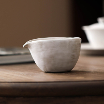 Set Kung Fu de ceai cu ceașcă din ceramică brută, căni Zen din ceramică lucrate manual și divizor de ceai