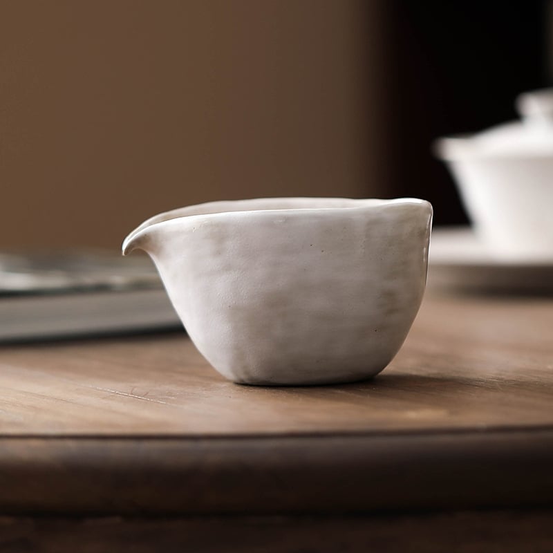 Set Kung Fu de ceai cu ceașcă din ceramică brută, căni Zen din ceramică lucrate manual și divizor de ceai