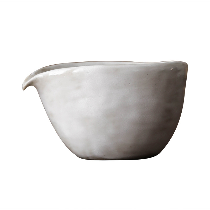 Set Kung Fu de ceai cu ceașcă din ceramică brută, căni Zen din ceramică lucrate manual și divizor de ceai