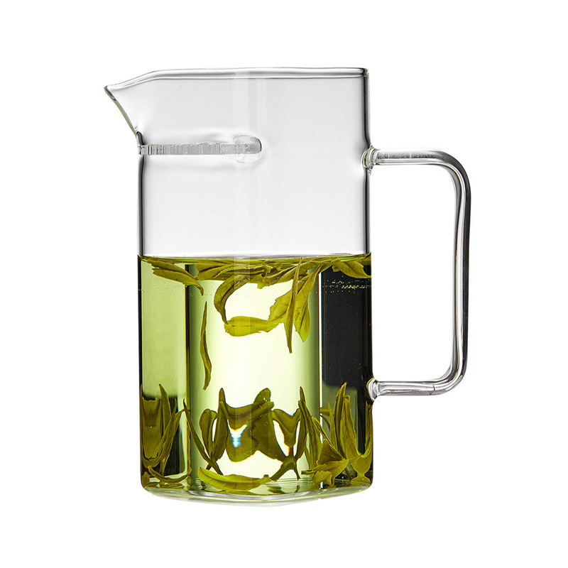 Set Gongfu de ceai din sticlă borosilicată transparentă, filtru semilună, capacitate mare pentru uz casnic