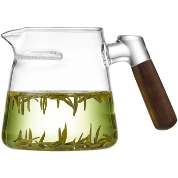 Pahar de sticlă în formă de semilună pentru ceai Gongfu, cu filtru integrat pentru ceai verde