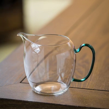 Pahar din sticlă borosilicată cu mâner colorat, rezistent la căldură, mare capacitate, pentru birou