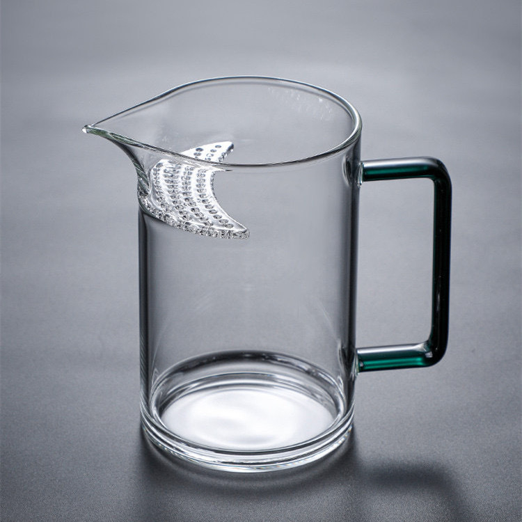 Set Gongfu pentru ceai, pentru casă și birou, cu mâner colorat, gură ascuțită, filtru în formă de semilună și ceașcă pentru porții egale
