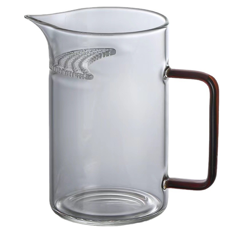 Set Gongfu pentru ceai, pentru casă și birou, cu mâner colorat, gură ascuțită, filtru în formă de semilună și ceașcă pentru porții egale