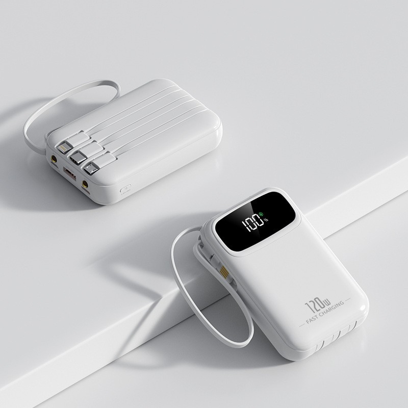 Power Bank 120W γρήγορη φόρτιση, 20000mAh μεγάλης χωρητικότητας, με ενσωματωμένο σύστημα τεσσάρων αγωγών και προσαρμοσμένο λογότυπο