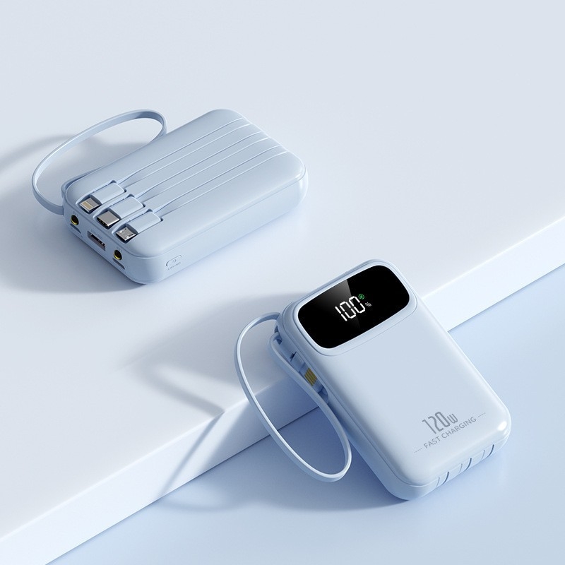 Power Bank 120W γρήγορη φόρτιση, 20000mAh μεγάλης χωρητικότητας, με ενσωματωμένο σύστημα τεσσάρων αγωγών και προσαρμοσμένο λογότυπο