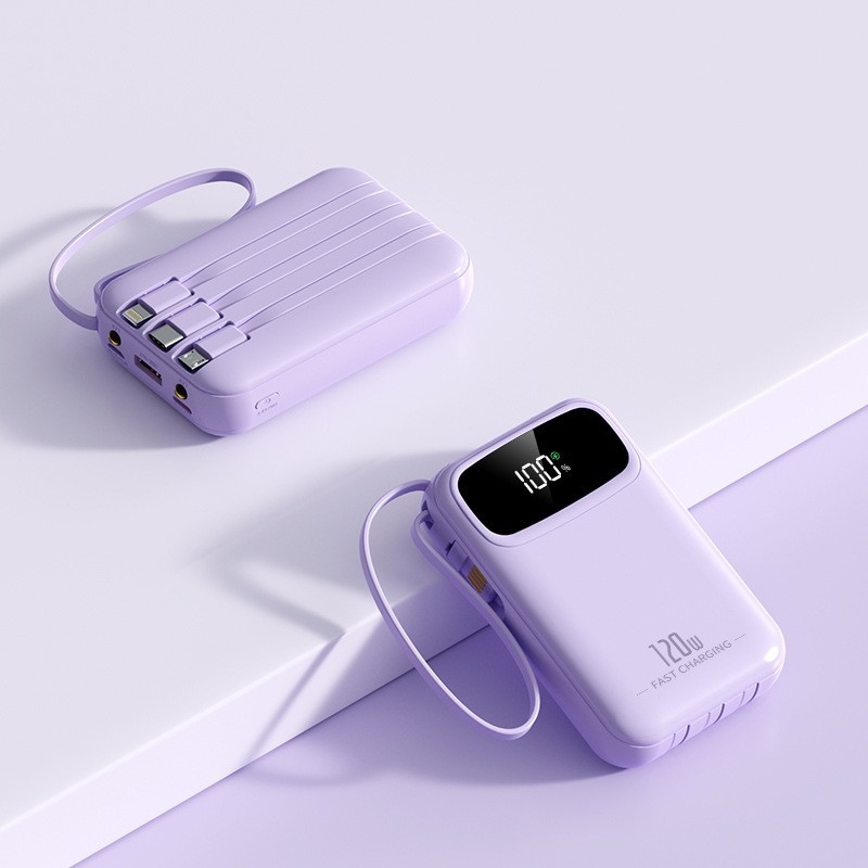 Power Bank 120W γρήγορη φόρτιση, 20000mAh μεγάλης χωρητικότητας, με ενσωματωμένο σύστημα τεσσάρων αγωγών και προσαρμοσμένο λογότυπο