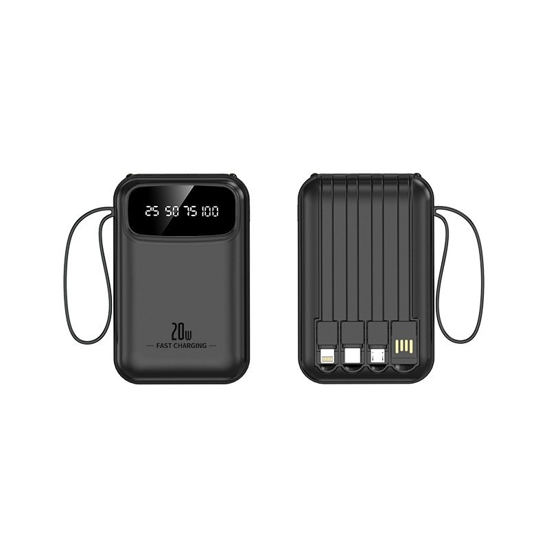 Power Bank 120W γρήγορη φόρτιση, 20000mAh μεγάλης χωρητικότητας, με ενσωματωμένο σύστημα τεσσάρων αγωγών και προσαρμοσμένο λογότυπο