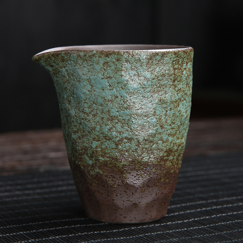 Set ceai ceramic în stil japonez cu ceașcă Gongdao, căni cu mâner lateral, tavă de ceai și instrument de distribuție a ceaiului