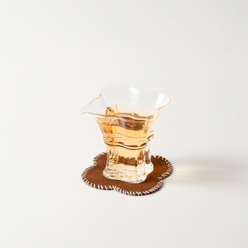 Cană de ceai din sticlă borosilicată transparentă, pătrată, cu gură lungă, realizat manual pentru distribuția ceaiului