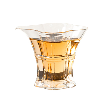 Cană de ceai din sticlă borosilicată transparentă, pătrată, cu gură lungă, realizat manual pentru distribuția ceaiului