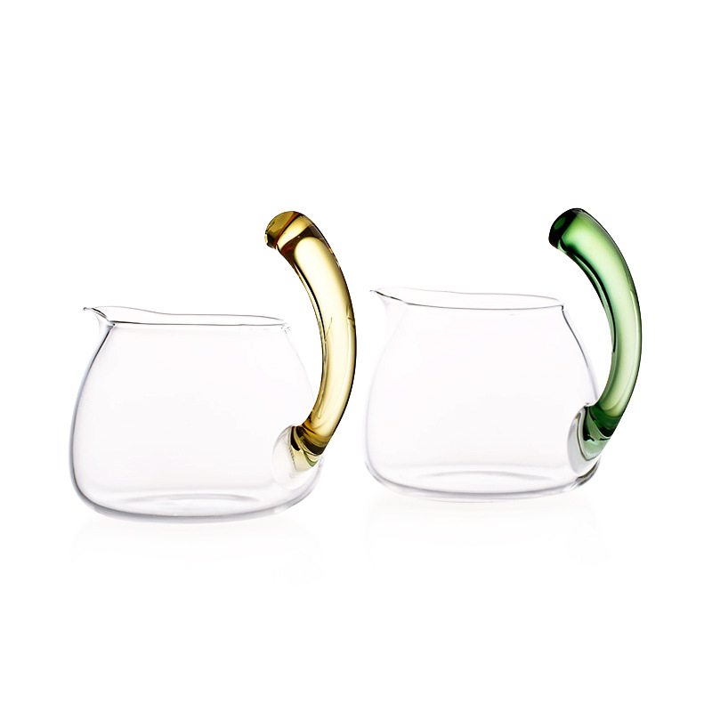 Ceașcă de ceai transparentă, colorată, din sticlă borosilikată, cu mâner ridicat, separator de ceai, accesorii pentru ceremonia ceaiului, design creativ