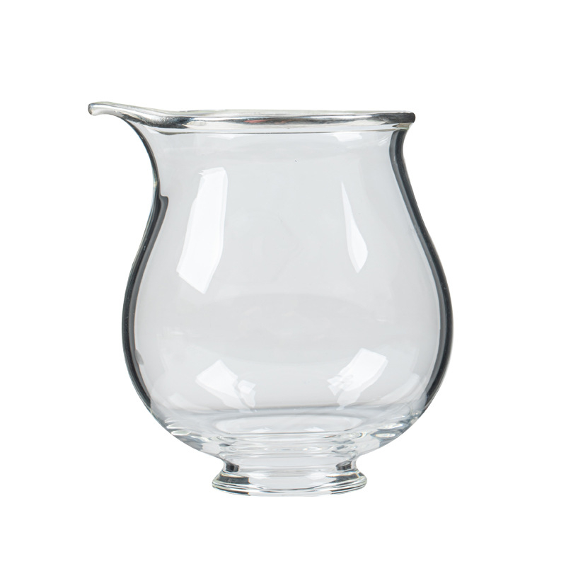 Fair Cup din sticlă cu margine argintie, set de ceai pentru uz casnic, lucrat manual, rezistent la temperaturi, separator creativ pentru ceai, accesorii pentru ceremonia ceaiului