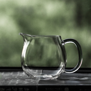 Stil japonez, separator de ceai transparent în formă de semilună și Fair Cup, sticlă borosilikată, rezistentă la căldură, accesoriu pentru setul Kung Fu de ceai