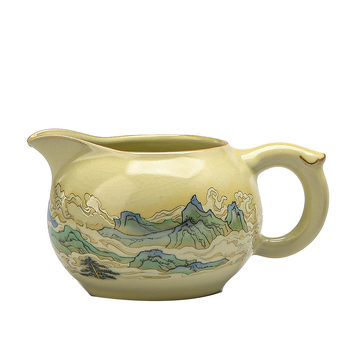 Set de ceai Kung Fu din porțelan Ru kiln Moon White, cu Tea Sea, ceașcă Gong Dao, accesorii ceramice pentru ceai, model cu crăpături de gheață și aripă de cicadă
