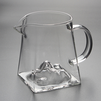 Set pătrat transparent pentru ceai cu filtru, din sticlă borosilikat de înaltă puritate