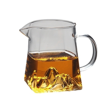 Set pătrat transparent pentru ceai cu filtru, din sticlă borosilikat de înaltă puritate