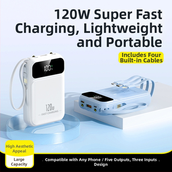 3C πιστοποιημένο Power Bank με γρήγορη φόρτιση 22.5W, 10,000mAh, μικρό φορητό με ενσωματωμένο καλώδιο, προσαρμογή λογότυπου