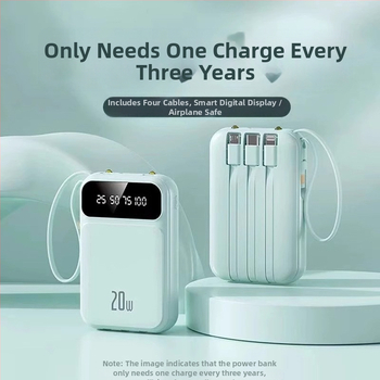 3C πιστοποιημένο Power Bank με γρήγορη φόρτιση 22.5W, 10,000mAh, μικρό φορητό με ενσωματωμένο καλώδιο, προσαρμογή λογότυπου