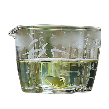Set Gongfu din sticlă groasă, rezistentă la căldură, transparent, cu accesorii: ceașcă Gongdao, tavă de ceai, separator de ceai, filtru și ceașcă de turnare