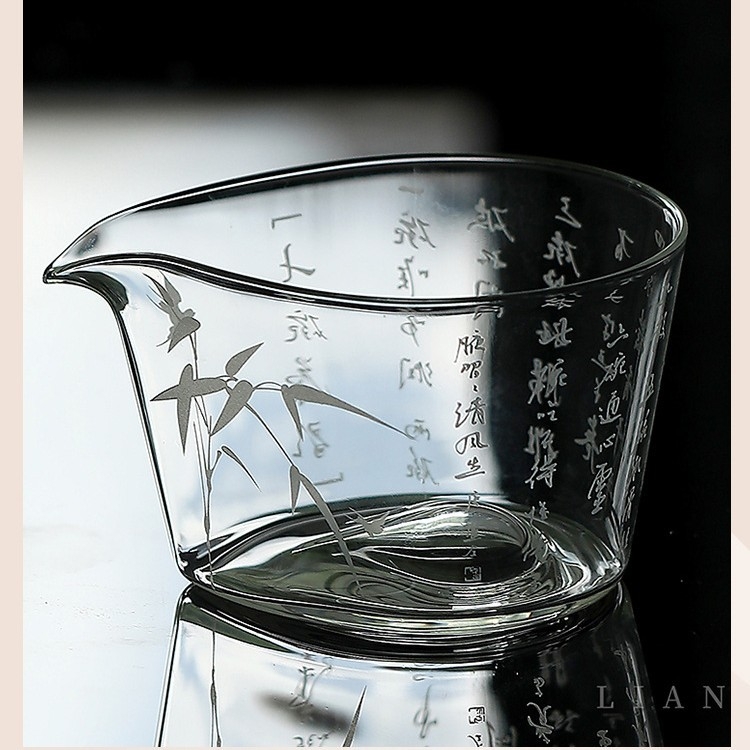 Set Gongfu din sticlă groasă, rezistentă la căldură, transparent, cu accesorii: ceașcă Gongdao, tavă de ceai, separator de ceai, filtru și ceașcă de turnare