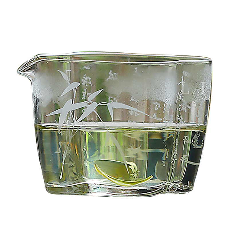 Set Gongfu din sticlă groasă, rezistentă la căldură, transparent, cu accesorii: ceașcă Gongdao, tavă de ceai, separator de ceai, filtru și ceașcă de turnare