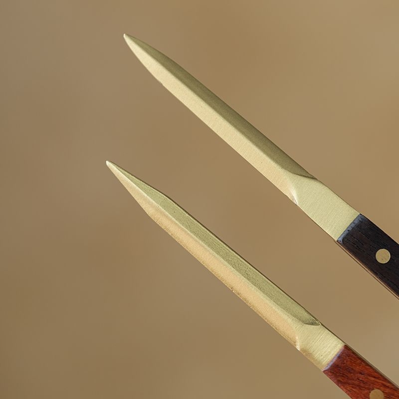 Cuțit pentru ceai Pu'er și ac de ceai din lemn de abanos, set pentru deschiderea cuburilor de ceai, con de ceai, accesorii pentru ceremonia Kung Fu a ceaiului – Șase Domni