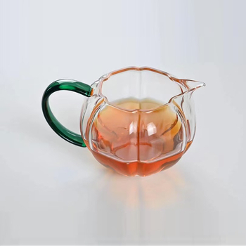 Ceșă de ceai din sticlă de borosilicat înalt, formă de felinar, pentru ceremonia ceaiului, design modern minimalist, lucrată manual, capacitate aproximativă 280 ml