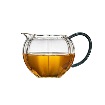 Ceșă de ceai din sticlă de borosilicat înalt, formă de felinar, pentru ceremonia ceaiului, design modern minimalist, lucrată manual, capacitate aproximativă 280 ml