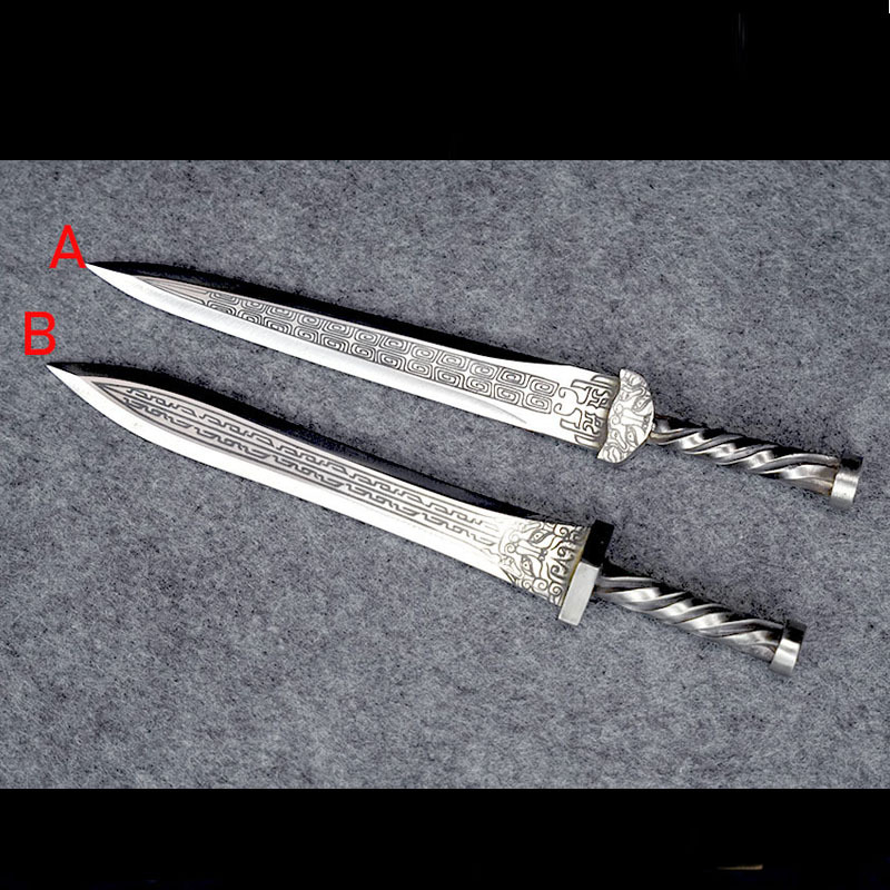 Cuțit de ceai miniatural și ornament cu arme, optsprezece tipuri de arme, ac pentru ceai Pu’er, cuțit pentru deschiderea cuburilor de ceai, mic ornament de armă pentru expunere și colecționare