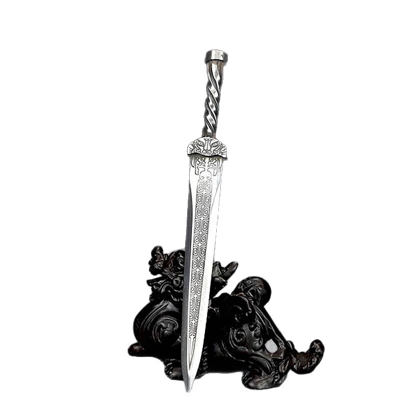 Cuțit de ceai miniatural și ornament cu arme, optsprezece tipuri de arme, ac pentru ceai Pu’er, cuțit pentru deschiderea cuburilor de ceai, mic ornament de armă pentru expunere și colecționare