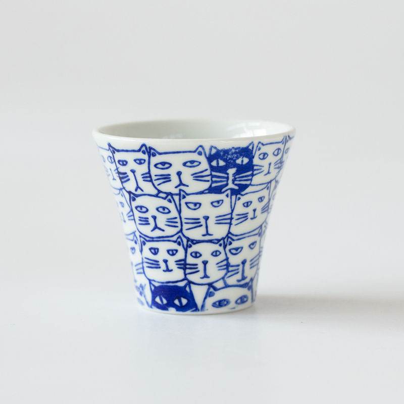 Set ceramic de ceai cu ceainic, cești și cană de cafea cu filtru – Design drăguț cu pisică