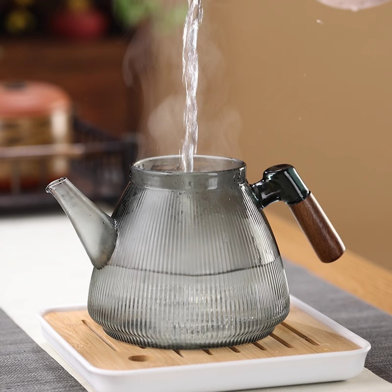 Ceainic din sticlă rezistent la temperatură pentru uz casnic, compatibil cu plita ceramică electrică
