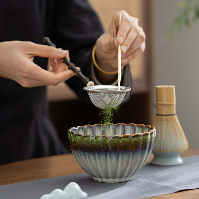 Filtru din oțel inoxidabil, stil japonez, filtru pentru pudră de matcha pentru ceremonia ceaiului, sită mare pentru ceai