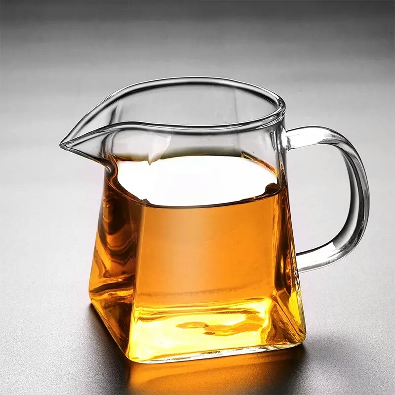 Set Gongfu de ceai din sticlă borosilikată, ceainic din oțel inoxidabil cu filtru și ceașcă de distribuție uniformă a ceaiului