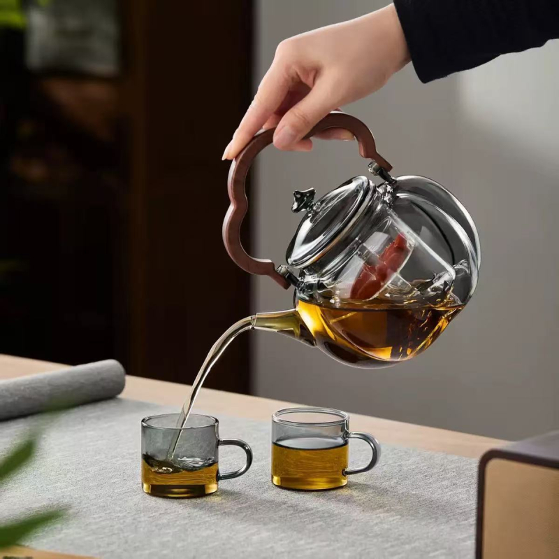 Ceainic din sticlă cu plită electrică din ceramică, ceainic transparent pentru apă, set de ceai pentru uz casnic