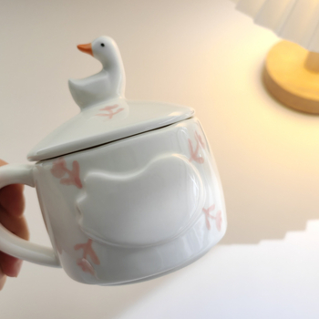 Xinming set ceramic de ceai cu ceainic și cești, pentru uz casnic, design drăguț cu flori, cadou creativ pentru ceai