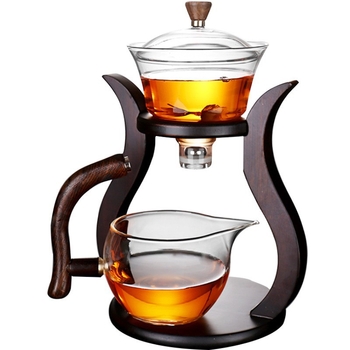 Set de ceai Kung Fu din sticlă borosilicat, cu ceainic și cești, rezistent la temperaturi înalte